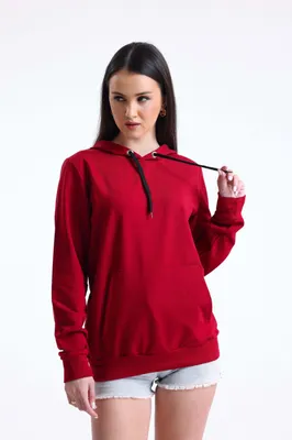 Produktbild von Sweatshit mit Kapuzze Royyen 490 Hoodie Damen – DUNKEL ROT / XL