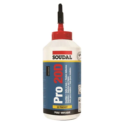 Produktbild von Soudal Holzleim Pro 20D weiss 750 g/750 ml