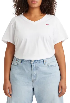 Produktbild von Levi's Damen Plus Size V-Neck Tee T-Shirt, Bright White, 4X