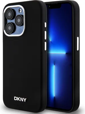 Obrázek produktu pro DKNY Liquid Silicone Small Metal Logo MagSafe - pouzdro pro iPhone 15 Pro (černé)
