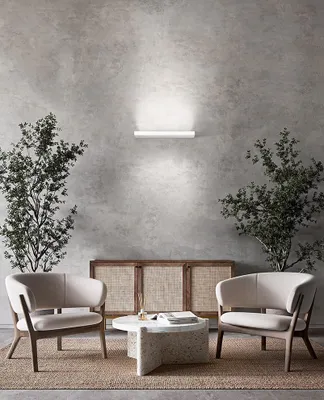 Imagen del producto de Lámpara de pared LED para el dormitorio, fabricada en aluminio, de 28W, 49,5 cm de largo, color blanco, marca Perenz
