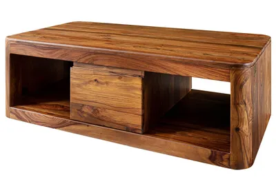 Image de MASSIVMOEBEL24 | Table basse 118x65 Palissandre ciré Noisette TORONTO #252