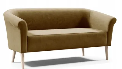 Produktbild von GUTTO Skandinavisches Sofa 3 Sitzer --LILIE-- Braun Sitzbank Velour Lieferung 7 Tage - hohe Beine aus Holz in Schwarz Weiẞ Buche