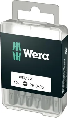 Immagine prodotto di Wera 851/1 Z DIY SiS 05072402001 Philips bit PH 3 Tool steel alloyed, hardened D 6.3 10 pc(s)