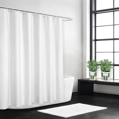 Immagine prodotto di Tenda da doccia in lino, 240 g/m², bianca, 279 x 200 cm, lavabile, bagno