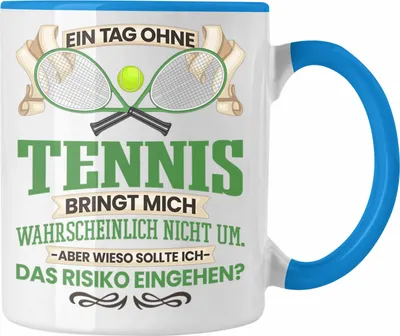 Produktbild von Trendation - Tennis Tasse Geschenk für Tennis-Spieler Spielerin Lustiger Spruch Geschenkidee (Blau)