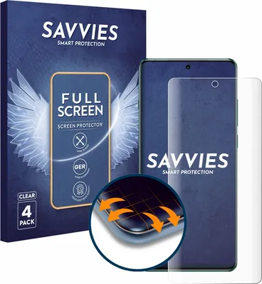 A product shot of a screen protector packaging and the screen protector itself.