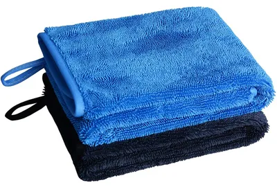 Produktbild von MAYOUTH Mikrofasertücher für Autopflege und Motorrad Auto Trockentuch 600 GSM Ultra Saugfähig Autopflege Reinigungstücher Mikrofaser Auto-Waschtuch kratzfrei & fusselfrei (Schwarz+Blau, 40 * 60cm)