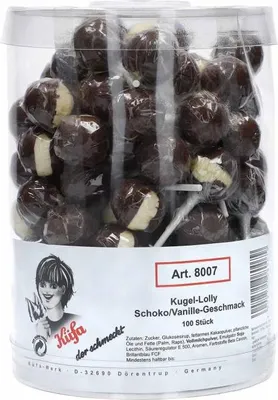 Produktbild von Küfa Kugel Lolly mit Schoko Vanille Geschmack 100 Stück 1800g