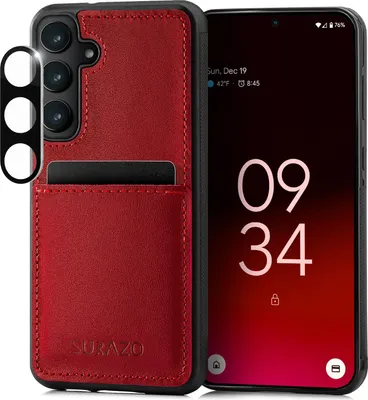 Produktbild von SURAZO Lederhülle für Samsung Galaxy S25 Hülle mit Kameraschutz
