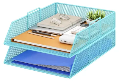 Image de Boîte à lettres empilable, organisateur de bureau pour documents A4