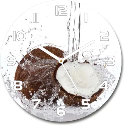 Produktbild von Wanduhr aus Glas 30fi Glasbild Glasuhr Gehärtetes Glas - weisse-zeiger - coconut