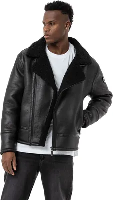 Produktbild von Red Bridge Herren Kunst- Lederjacke Balboa Fliegerjacke Piloten Jacke Fellkragen