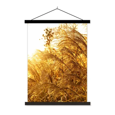 Produktbild von MuchoWow® Textilposter Pampasgras - Sonne - Gras 90x120 cm mit schwarzem Rahmen - Dekoration