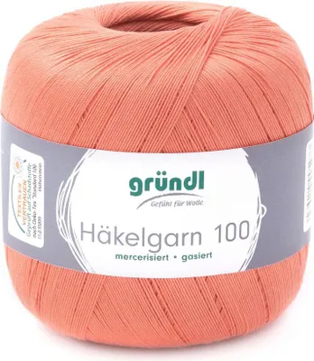 Produktbild von Gründl Häkelgarn 100 Filethäkeln 100% Baumwolle 100g/566m NS 1,5-2 mm Stärke 10 aprikose (119)