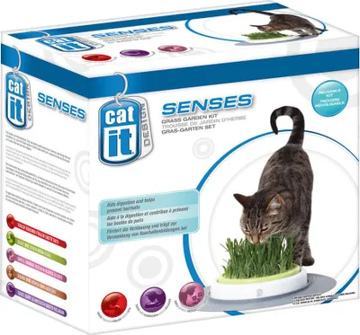Image de Catit Senses | Ensemble pour chat | Bol avec herbe de jardin | 5.5 x 37 x 37 cm