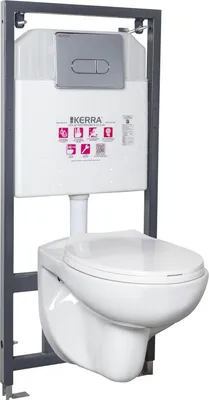 Zdjęcie produktu dla Zestaw podtynkowy WC z miską Doris i przyciskiem Pacific Chrom