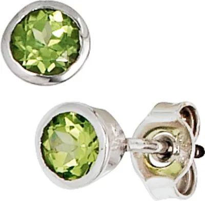 Produktbild von JOBO Ohrstecker 925 Sterling Silber rhodiniert 2 Peridote grün Ohrringe