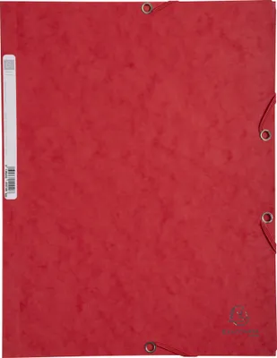 Image de Exacompta 25x Chemise 3 rabats à élastiques 400g/m2 A4 Rouge 55505E