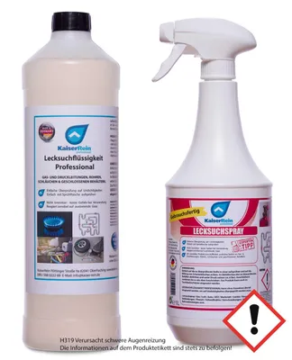 Produktbild von KaiserRein Professionelles Lecksuchspray 1L Konzentrat = 20L Leck such Spray inkl. Sprayflasche einfaches finden von undichten Stellen bei Gas, Luft, Kessel, Druck & Leitungen