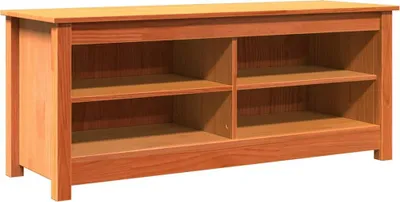 Obrázek produktu pro vidaXL Lavice s úložným prostorem a policí, voskově hnědá, 110 x 38 x 45,5 cm