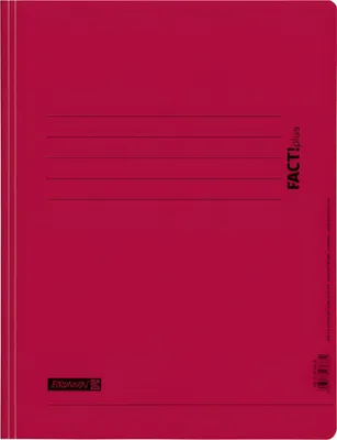 A red folder with horizontal lines.