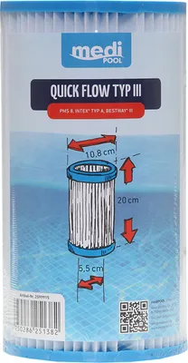 Produktbild von mediPOOL Filterkartusche PMS 8 Typ III für Intex Typ A