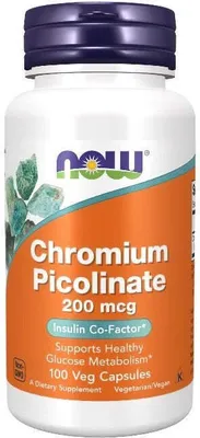 Produktbild von Chrom Picolinat 200 mcg 100 Veg-Kapseln Now Foods