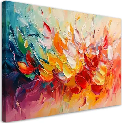 Produktbild von Leinwandbild Bunte moderne Abstraktion 120x80 Feeby Bunt bild für die wand bereit zum aufhängen
