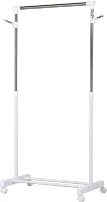 Produktbild von HOMCOM Kleiderständer Garderobenständer mit Kleiderstange, Haken, Regal, Weiß
