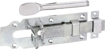 Immagine prodotto di Alberts 117184 Catenaccio per porta stabile, diritto, con maniglia piatta e anello fisso, zincato, passivato a film spesso, piastra 160 x 56 mm