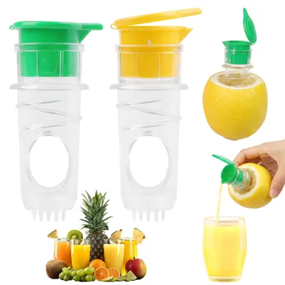 Image de Presse-agrumes à vis – Extracteur de jus d'agrumes réutilisable à visser – Lot de 2 pour les citrons et les oranges