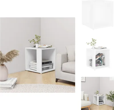 Obrázok produktu pre vidaXL Bočný stolík biely 33x33x34,5 cm materiál na báze dreva - Bočné stolíky