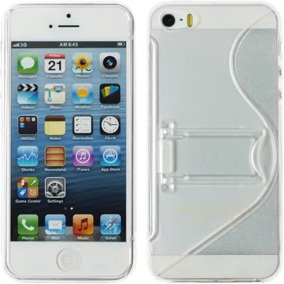 Produktbild von PhoneNatic Case kompatibel mit Apple iPhone 5 / 5s / SE - clear Silikon Hülle Aufstellbar + 2 Schutzfolien