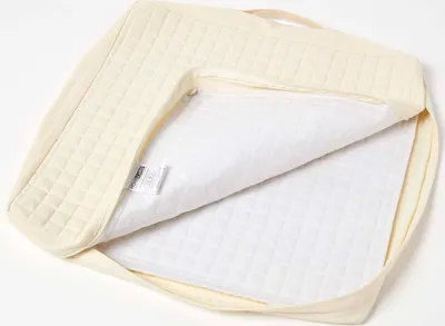 Produktbild von HOMESCAPES Wattierter Sitzkissenbezug 50 x 50 x 10 cm aus Baumwolle, creme