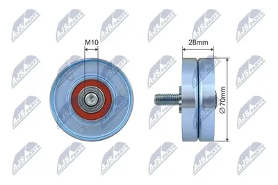 Produktbild von NTY RNK-CT-055 Spannrolle Keilrippenriemen 70mm passend für PEUGEOT 206 Schrägheck (2A/C) 406 (8B) 406 Break (8E/F) für CITROËN XSARA PICASSO (N68)