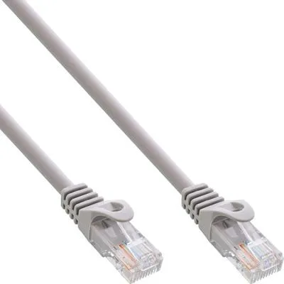 Produktbild von InLine Patchkabel, U/UTP, Cat.5e, grau, 10m, AWG26, 10 m, Cat5e, U/UTP (UTP), RJ-45, RJ-45, Grau