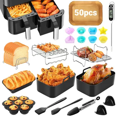Obrázek produktu pro Sada příslušenství pro fritézu, 26 kusů, včetně silikonových podložek a mřížky do fritézy