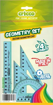 Produktbild von CRICCO Geometrisches Set, Geodreieck, Lineal, 16 cm