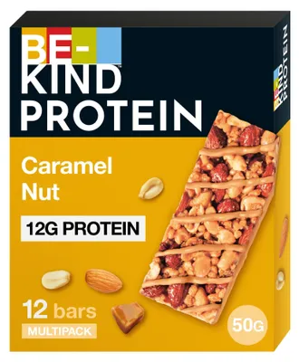 Productafbeelding van Proteïne-reep met geroosterde karamel en noten, 12 stuks van 50 gram