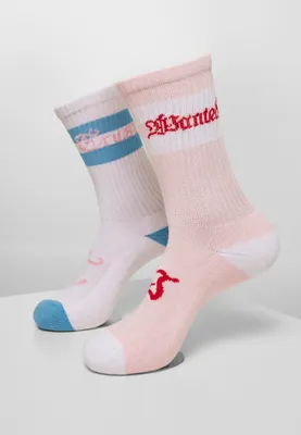 Image de Mister Tee Accessoires MT2219 | Trust Wanted Socks 2-Pack Chaussettes - Couleur : Lightrose/White - Taille : 35-38