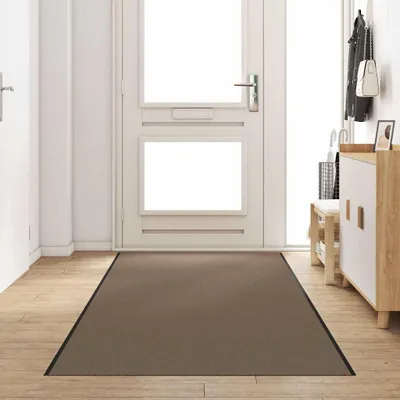 Image de Tapis d'entrée Beige et Noir 120 x 350 cm 100% Polyamide