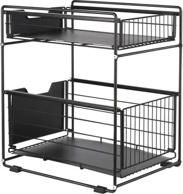 Productafbeelding van Famanu keukenkast met 2 niveaus, geschikt voor onder de spoel - Verplaatsbaar en multifunctioneel