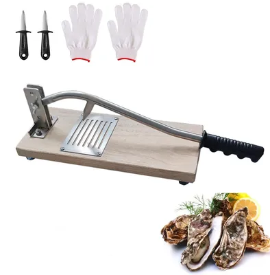 Austernöffner-Set aus Edelstahl und Holz, 4-teilig