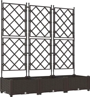 Produktbild von vidaXL Garten-Pflanzgefäß 3 pcs Braun 120 x 40 x 125,5 cm Kunststoff