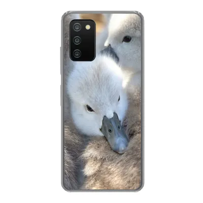 Produktbild von MuchoWow® Handyhülle Schutzhülle Hülle für Samsung Galaxy A03s Schwäne - Licht - Küken Silikon Softcase Handy Hülle - Schutz