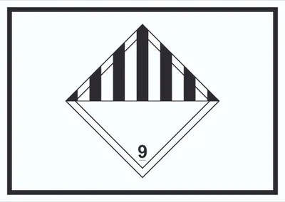 Produktbild von Schild verschiedene Gefahren Symbol Stoffe Material miscellaneous A3 Rückseite selbstklebend