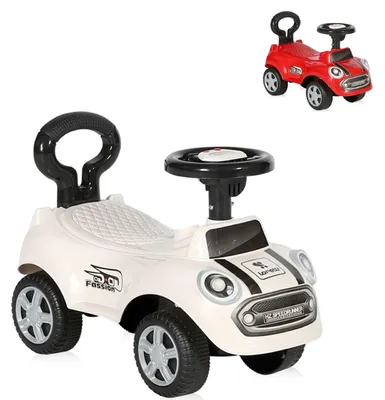 Immagine prodotto di Lorelli auto cavalcabile, auto per bambini Sport Mini, antiribaltamento, schienale con funzione musica in bianco