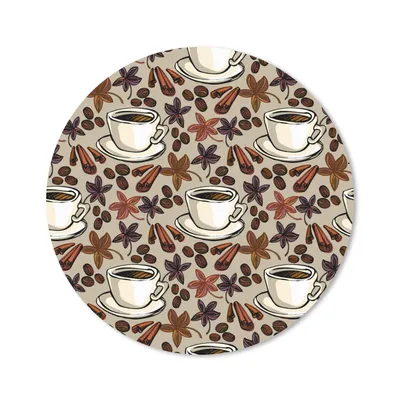 Produktbild von MuchoWow® Mauspad Mousepad Kaffee - Zimt - Muster 50x50 cm - Mousepads - Maus Mat - Pad - Mausunterlage - Vinyl