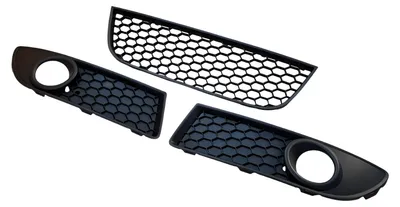 Image de Ensemble de grilles de pare-chocs avant, gauche/droite et centrale, pour VW Polo 9N3 GTI, modèles de 2005 à 2009